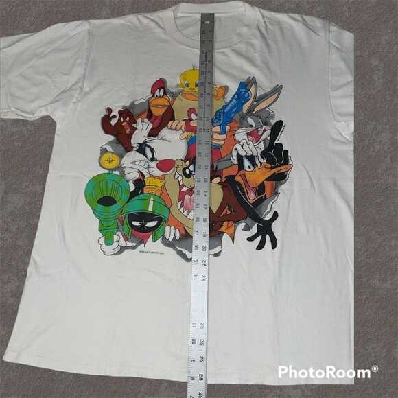 Vintage 1993 Looney Tunes Warner Bros Gang/squad  T Shirt Single Stitch XL - Picture 8 of 12